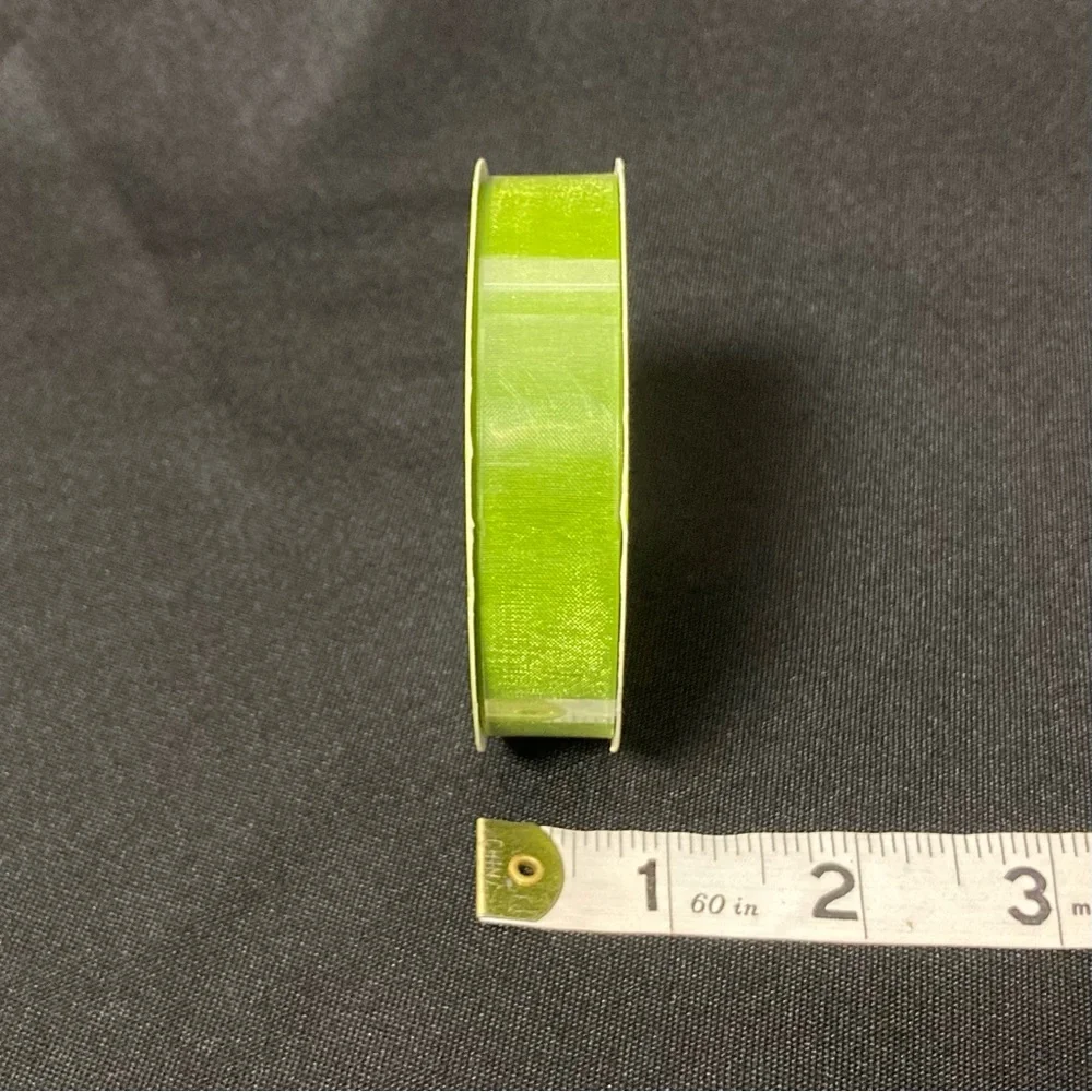 ⭐️ Floral Garden Bright Green Sheer Craft Ribbon 5/8” x 216”